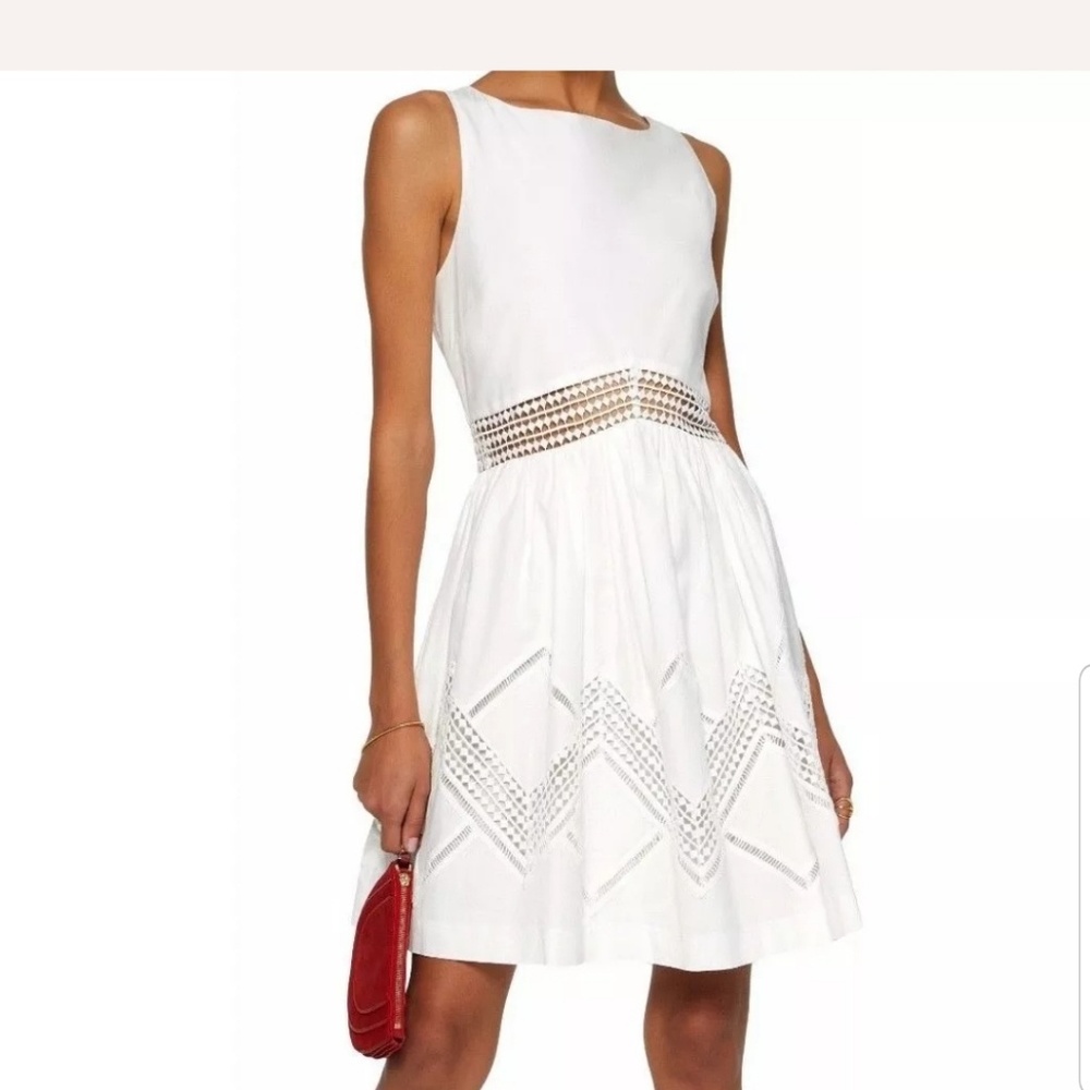Rebecca Minkoff white Tess sleeveless crochet.
